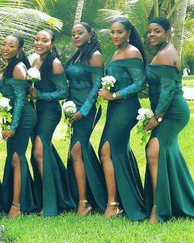 Emerald Green Bridesmaid Dresses With Sleeves