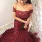 Burgundy Mermaid Prom Dresses