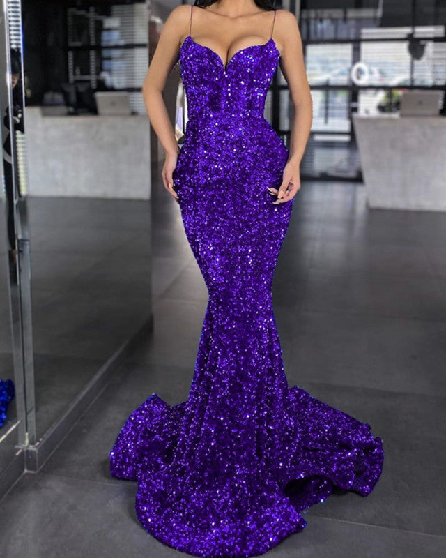 Purple Sequin Mermaid Dresses