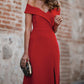 Red Satin Mermaid Gown