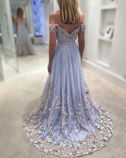 Light Blue Evening Dress Long