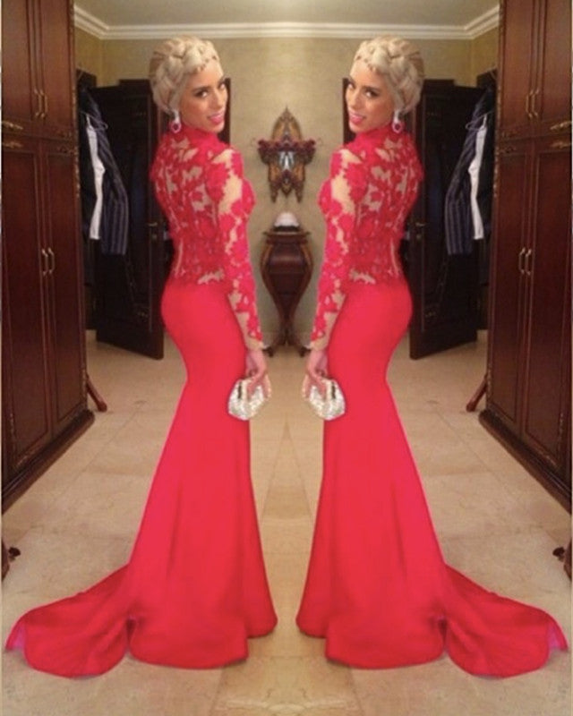Red Mermaid Evening Dress