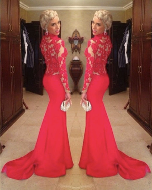 Red Mermaid Evening Dress