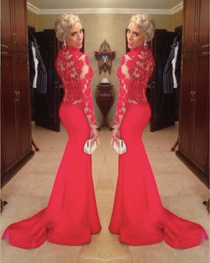Red Mermaid Evening Dress