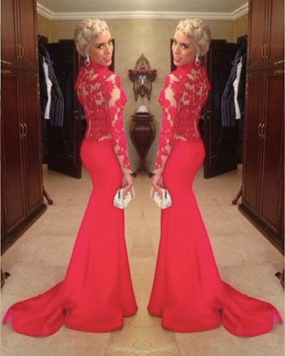 Red Mermaid Evening Dress