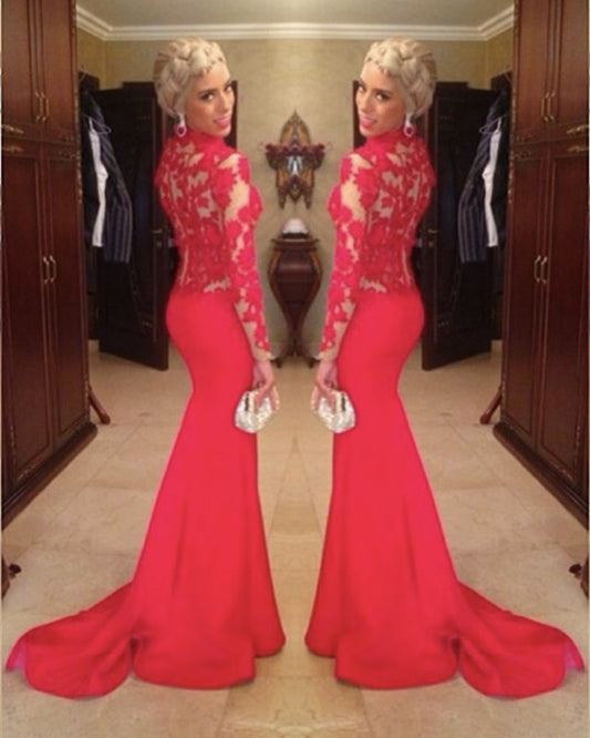 Red Mermaid Evening Dress