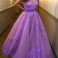 Tulle And Lace Cap Sleeves Prom Evening Dress Sheer Neck