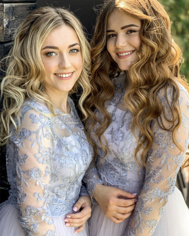 Fall Silver Bridesmaid Gowns