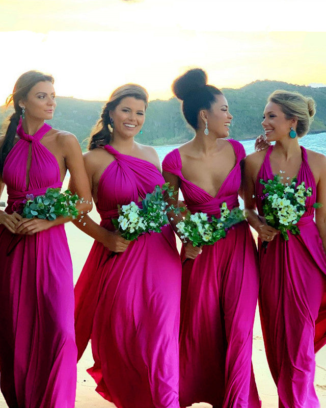 Fuchsia Bridesmaid Dresses Convertible