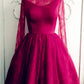 Fuchsia Formal Lace Dresses For Junior