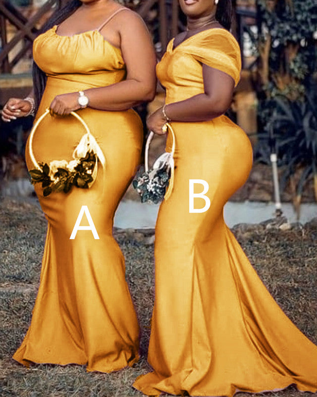 Gold Bridesmaid Dresses Mixed Style
