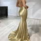 Gold Satin Bridesmaid Dresses Mermaid