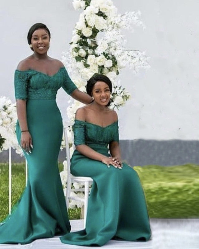 Modest Bridesmaid Dresses Mermaid With Sleeves