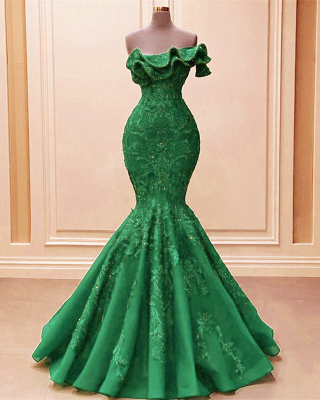 Forest Green Prom Dresses Mermaid