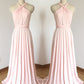 Halter Cross Back Bridesmaid Dresses Boho