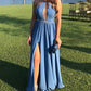 Halter Chiffon Split Dresses For Bridesmaids