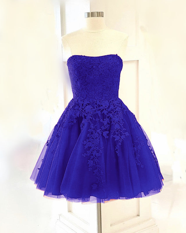 Purple Homecoming Dresses Strapless