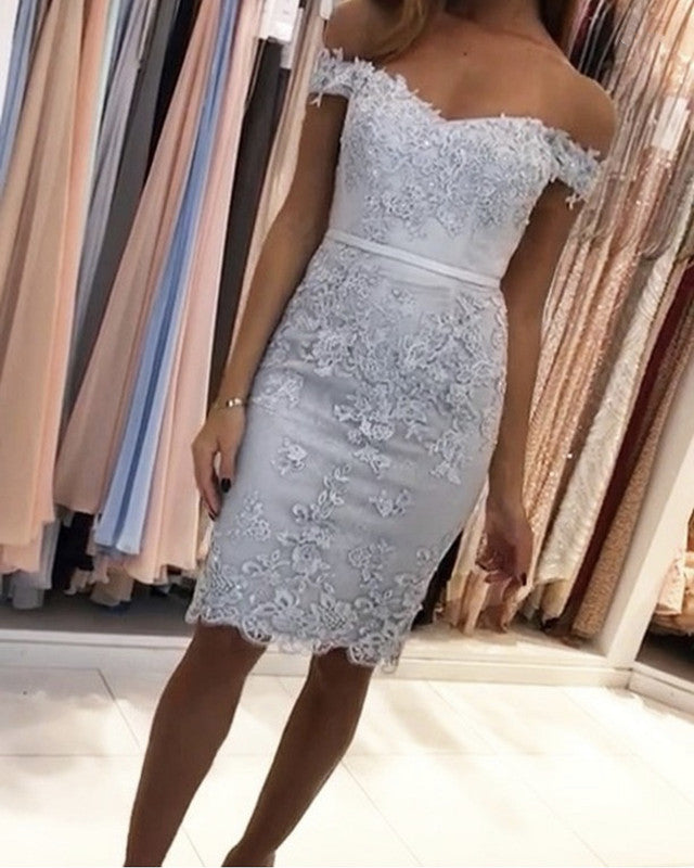 Silver Lace Homecoming Dresses