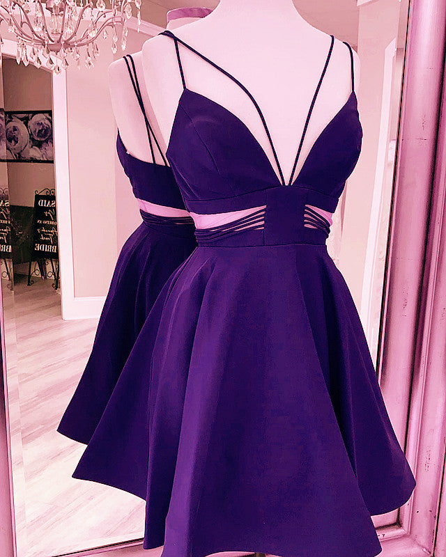 Purple Homecoming Dresses Satin