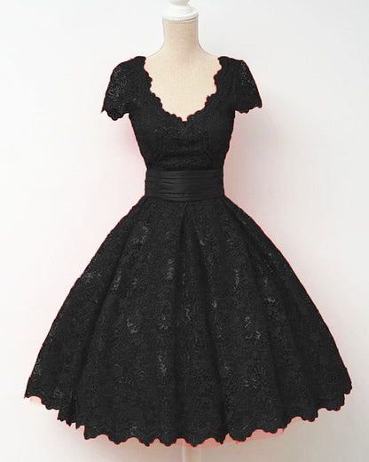 Black Lace Party Dresses 1950s Style
