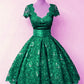 Green Lace Party Dresses 1950s Style