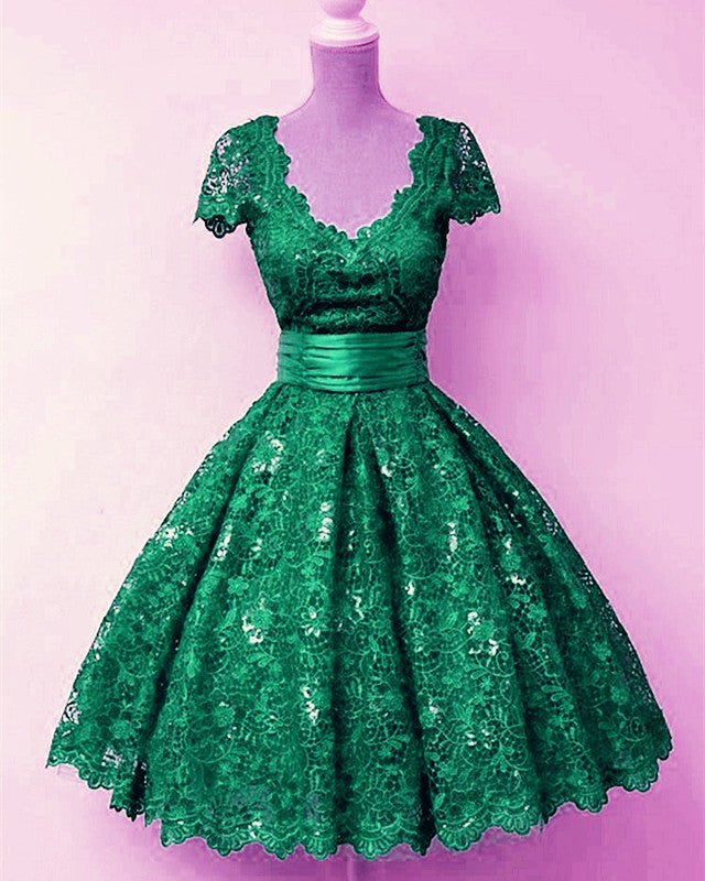 Green Lace Party Dresses 1950s Style