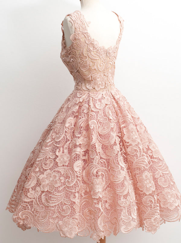 Floral Lace Homecoming Dresses Ball Gown Short