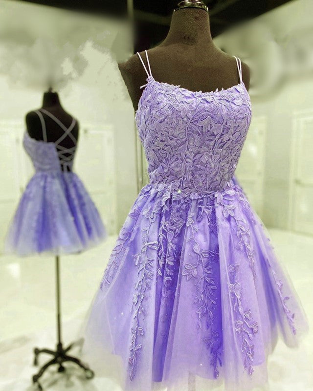 Lavender Homecoming Dresses Lace