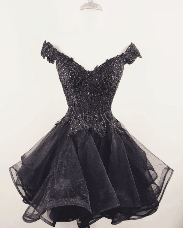 Organza Homecoming Dresses Ruffles Lace Off The Shoulder