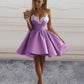 Sweetheart Ruffles Homecoming Dresses Satin Embroidery