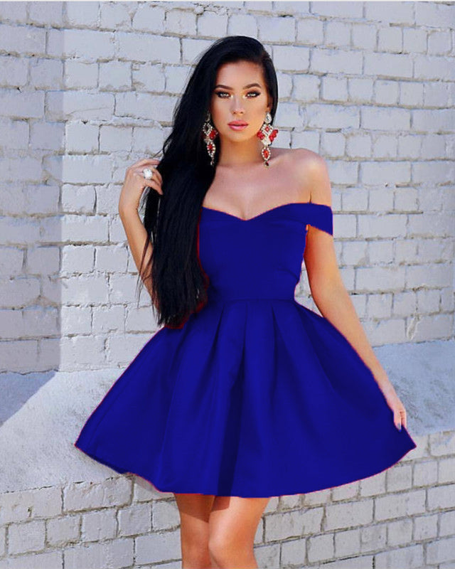 Short Satin Prom Dresses Off The Shoulder