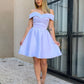 Stylish Satin Homecoming Dresses Short Off Shoulder