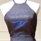 Sheath Metallic Halter Mini Dress