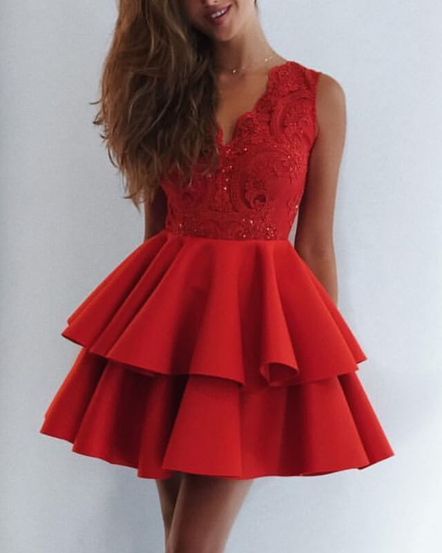 Red Cocktail Party Dress