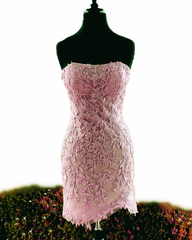 Lilac Lace Homecoming Dress