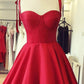 Red Satin Knee Length Corset Dress