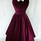 Purple Velvet Strapless Party Dress
