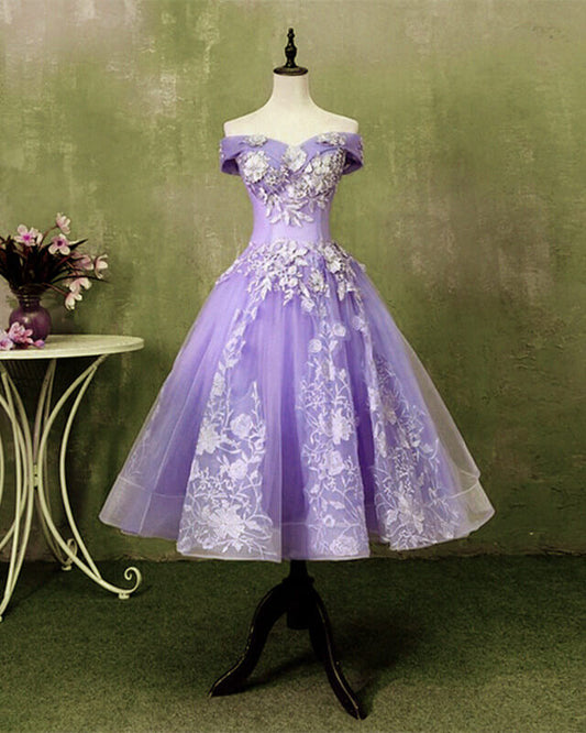 Lavender Tea Length Dress