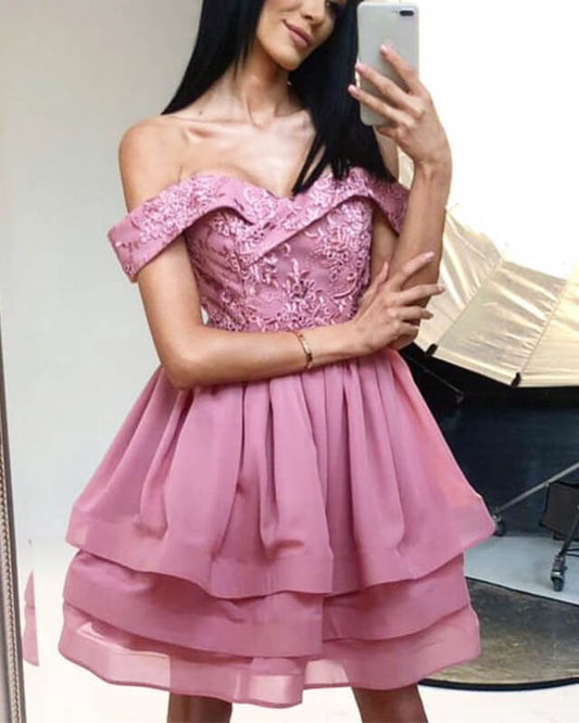 Mauve Homecoming Short Dresses