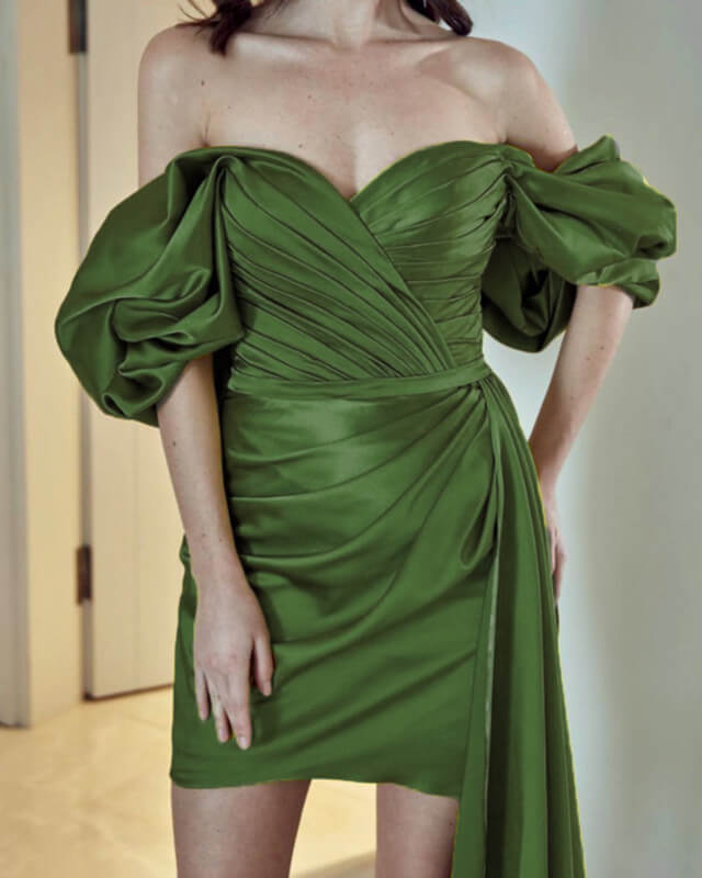 Olive Green Homecoming Dress
