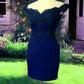 Short Tight Satin Lace Off The Shoulder Dress