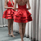 Red Satin Party Dress