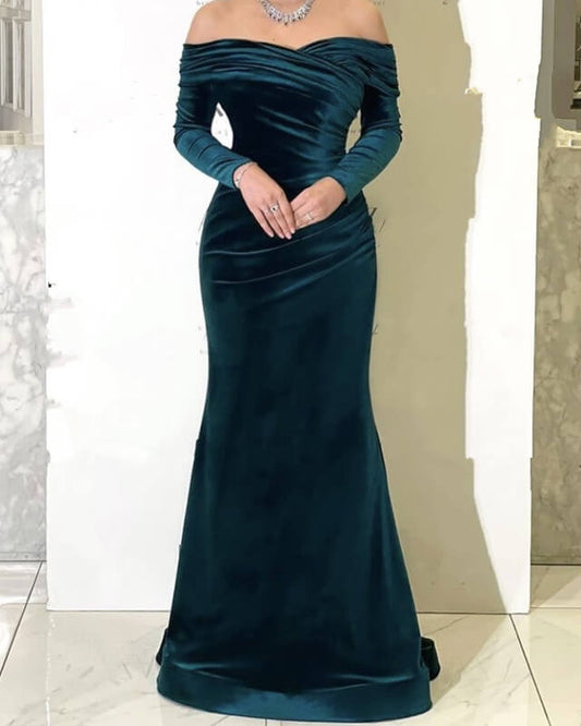 Hunter Green Velvet Bridesmaid Dresses