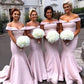 Mermaid Satin Off The Shoulder Bridesmaid Dresses