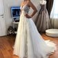 Elegant Chantilly Tulle And Lace V-neck Wedding Beach Dresses