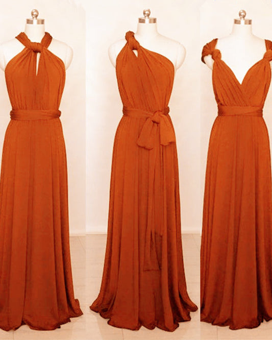Burnt Orange Bridesmaid Infinity Dresses