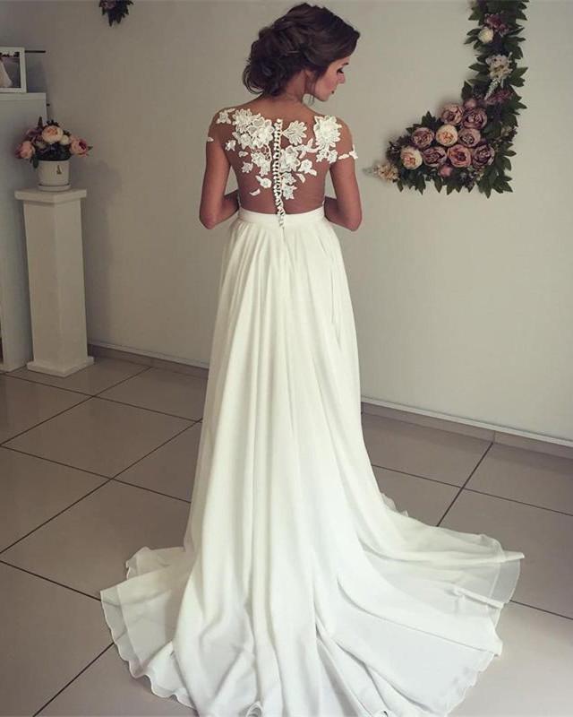 Lace Back Wedding Dress