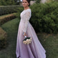Satin Bridesmaid Dresses With Lace Sleeves