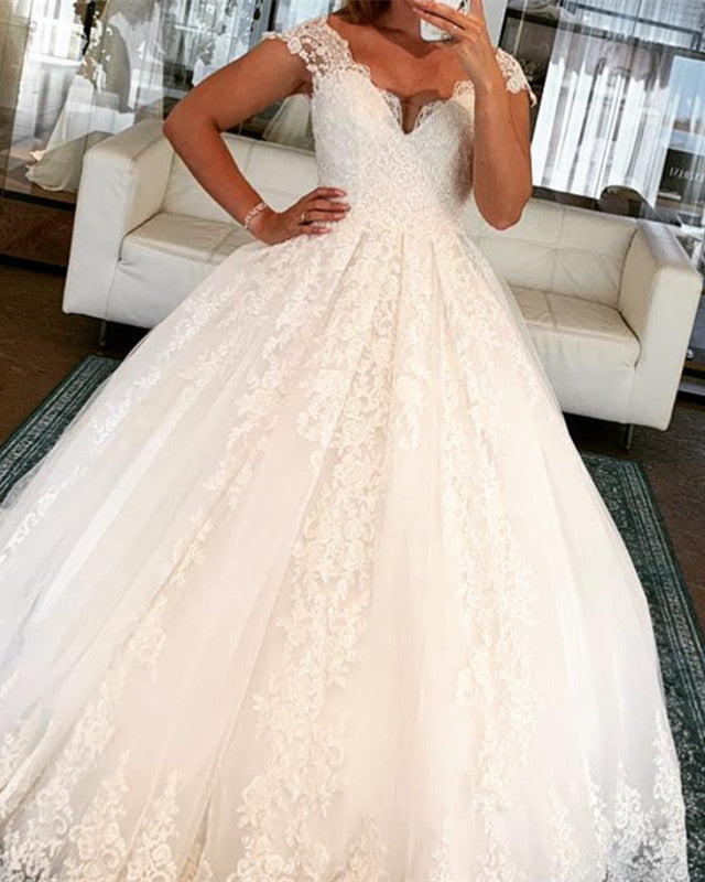 Off The Shoulder Lace Wedding Dress