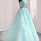 Ball Gown Appliques Prom Dresses Halter